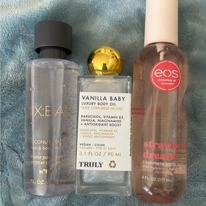 Body Spray and Oil Trio - MixBar Spray, Truly Body oil, Eos Body Spray
